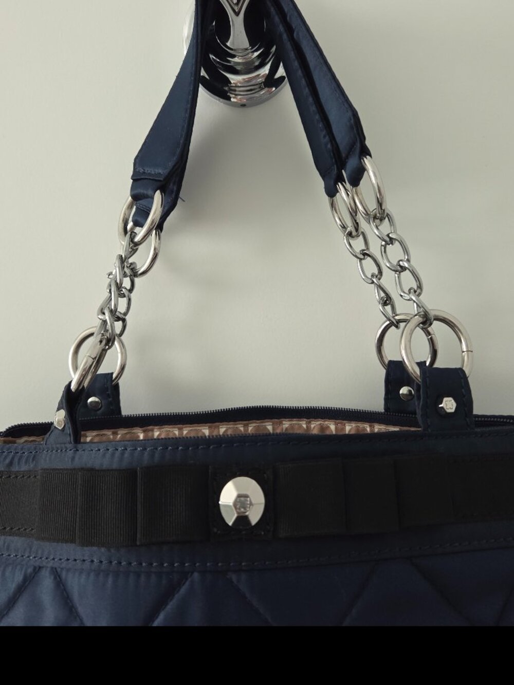 NWOT Quilted Navy Blue Bag - Picture 2 of 8